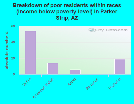 Breakdown of poor residents within races (income below poverty level) in Parker Strip, AZ