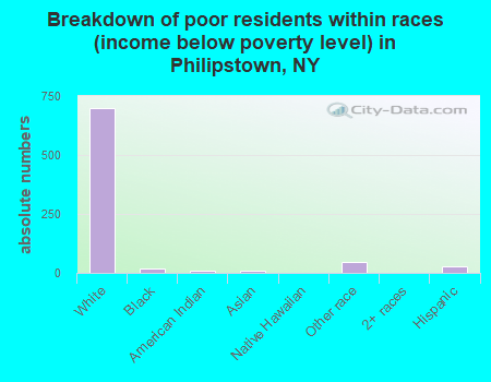 Breakdown of poor residents within races (income below poverty level) in Philipstown, NY