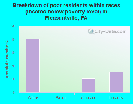 Breakdown of poor residents within races (income below poverty level) in Pleasantville, PA