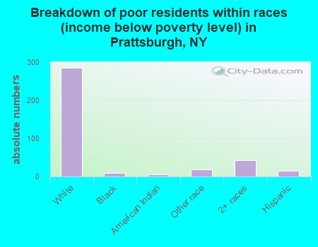 Breakdown of poor residents within races (income below poverty level) in Prattsburgh, NY