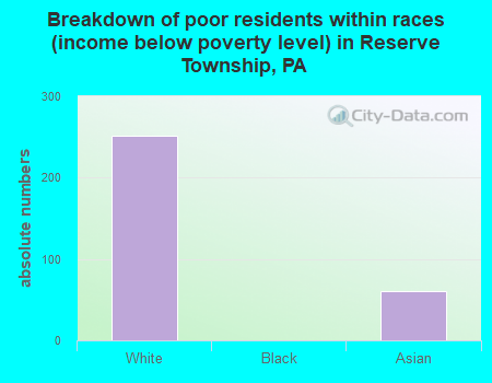 Breakdown of poor residents within races (income below poverty level) in Reserve Township, PA