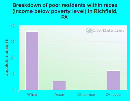 Breakdown of poor residents within races (income below poverty level) in Richfield, PA