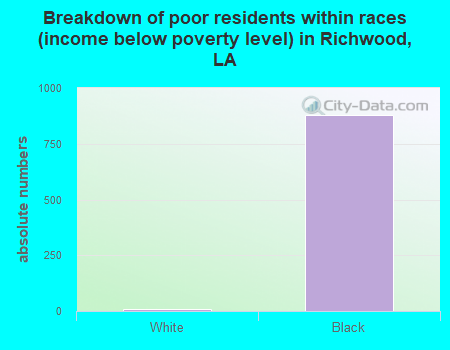 Breakdown of poor residents within races (income below poverty level) in Richwood, LA