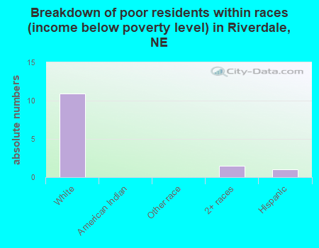Breakdown of poor residents within races (income below poverty level) in Riverdale, NE