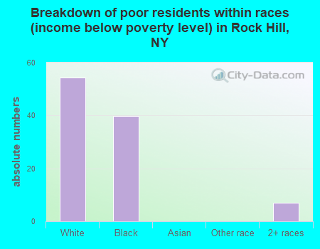Breakdown of poor residents within races (income below poverty level) in Rock Hill, NY