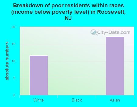 Breakdown of poor residents within races (income below poverty level) in Roosevelt, NJ