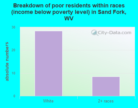 Breakdown of poor residents within races (income below poverty level) in Sand Fork, WV