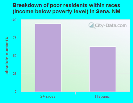 Breakdown of poor residents within races (income below poverty level) in Sena, NM