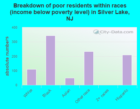Breakdown of poor residents within races (income below poverty level) in Silver Lake, NJ