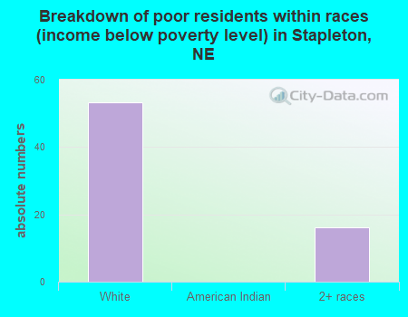 Breakdown of poor residents within races (income below poverty level) in Stapleton, NE
