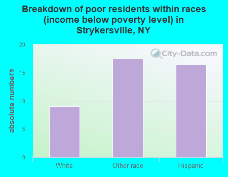 Breakdown of poor residents within races (income below poverty level) in Strykersville, NY