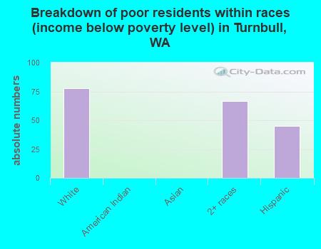 Breakdown of poor residents within races (income below poverty level) in Turnbull, WA