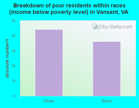 Breakdown of poor residents within races (income below poverty level) in Vansant, VA