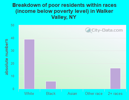 Breakdown of poor residents within races (income below poverty level) in Walker Valley, NY