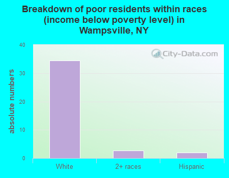Breakdown of poor residents within races (income below poverty level) in Wampsville, NY