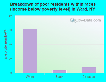Breakdown of poor residents within races (income below poverty level) in Ward, NY