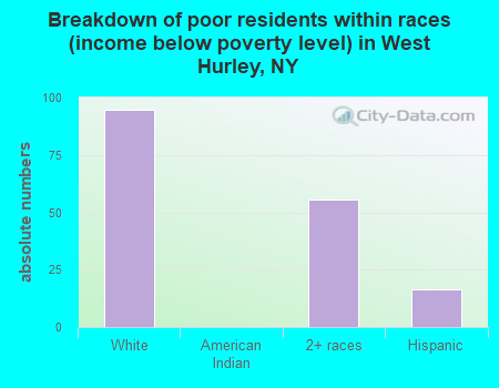 Breakdown of poor residents within races (income below poverty level) in West Hurley, NY