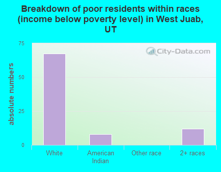 Breakdown of poor residents within races (income below poverty level) in West Juab, UT