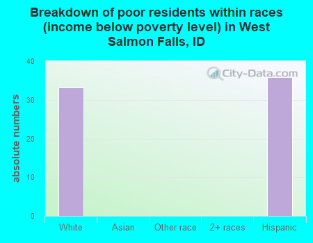 Breakdown of poor residents within races (income below poverty level) in West Salmon Falls, ID