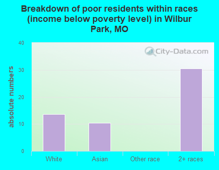 Breakdown of poor residents within races (income below poverty level) in Wilbur Park, MO