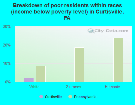 Breakdown of poor residents within races (income below poverty level) in Curtisville, PA