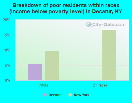 Breakdown of poor residents within races (income below poverty level) in Decatur, NY