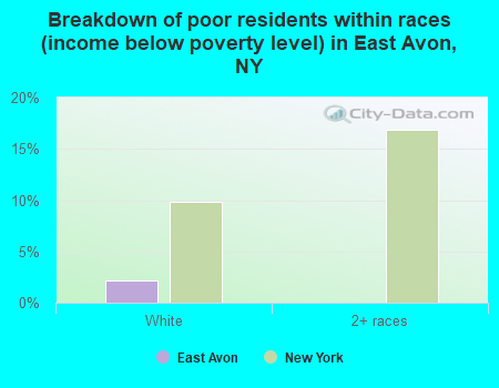 Breakdown of poor residents within races (income below poverty level) in East Avon, NY