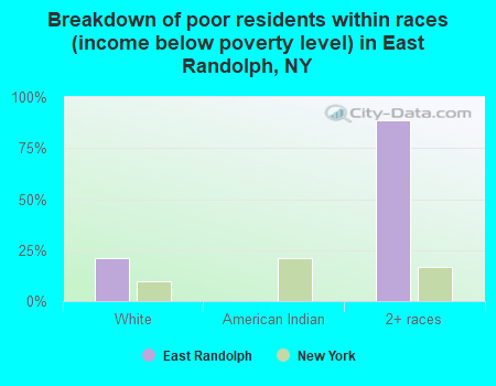 Breakdown of poor residents within races (income below poverty level) in East Randolph, NY