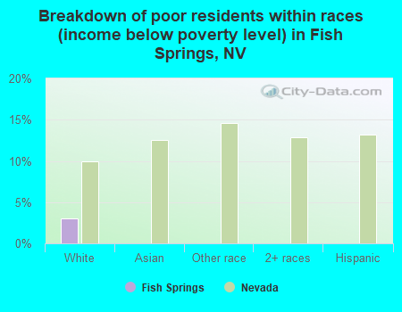 Breakdown of poor residents within races (income below poverty level) in Fish Springs, NV