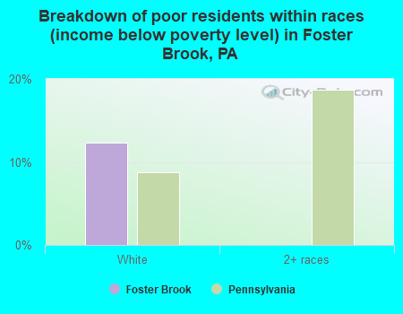 Breakdown of poor residents within races (income below poverty level) in Foster Brook, PA