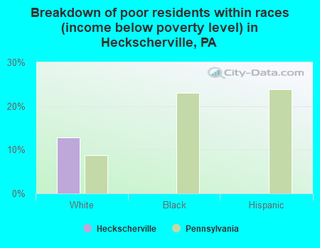 Breakdown of poor residents within races (income below poverty level) in Heckscherville, PA