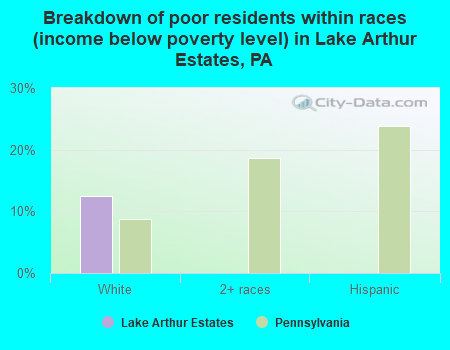 Breakdown of poor residents within races (income below poverty level) in Lake Arthur Estates, PA