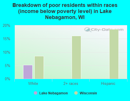 Breakdown of poor residents within races (income below poverty level) in Lake Nebagamon, WI