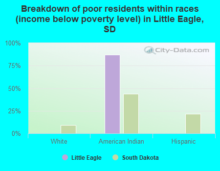 Breakdown of poor residents within races (income below poverty level) in Little Eagle, SD