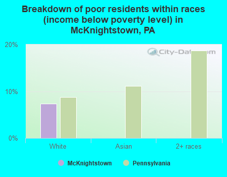 Breakdown of poor residents within races (income below poverty level) in McKnightstown, PA