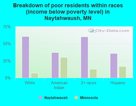 Breakdown of poor residents within races (income below poverty level) in Naytahwaush, MN