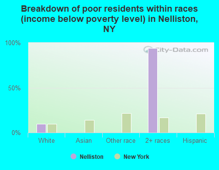 Breakdown of poor residents within races (income below poverty level) in Nelliston, NY