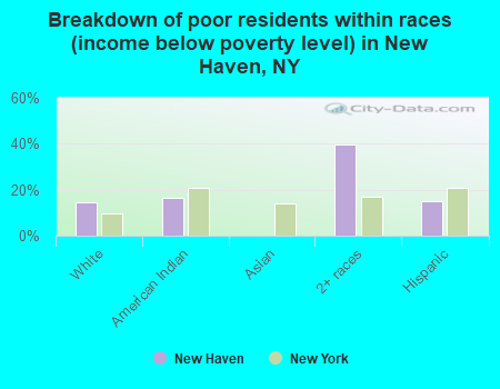 Breakdown of poor residents within races (income below poverty level) in New Haven, NY