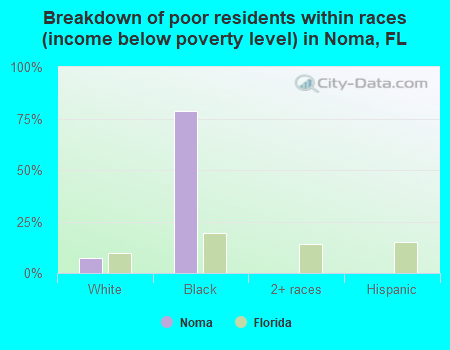 Breakdown of poor residents within races (income below poverty level) in Noma, FL