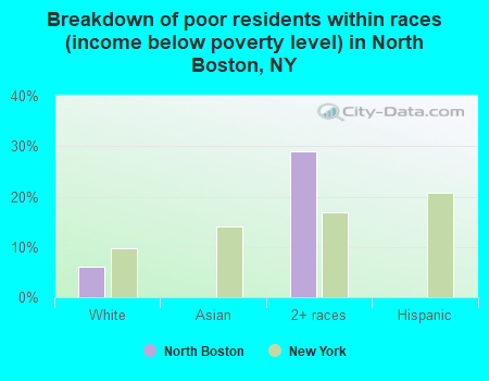Breakdown of poor residents within races (income below poverty level) in North Boston, NY