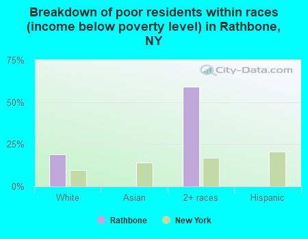 Breakdown of poor residents within races (income below poverty level) in Rathbone, NY