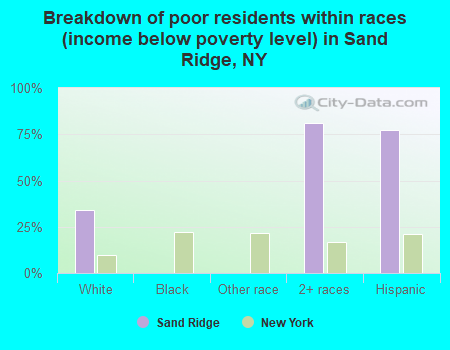 Breakdown of poor residents within races (income below poverty level) in Sand Ridge, NY