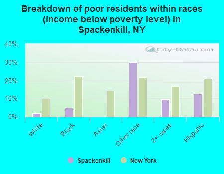 Breakdown of poor residents within races (income below poverty level) in Spackenkill, NY