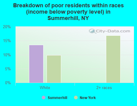 Breakdown of poor residents within races (income below poverty level) in Summerhill, NY