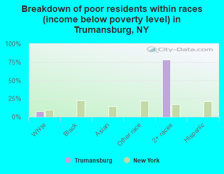 Breakdown of poor residents within races (income below poverty level) in Trumansburg, NY