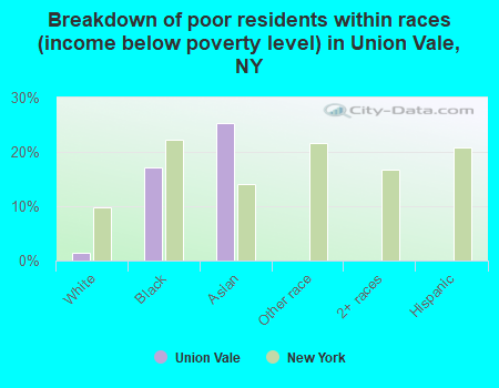Breakdown of poor residents within races (income below poverty level) in Union Vale, NY