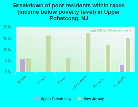 Breakdown of poor residents within races (income below poverty level) in Upper Pohatcong, NJ