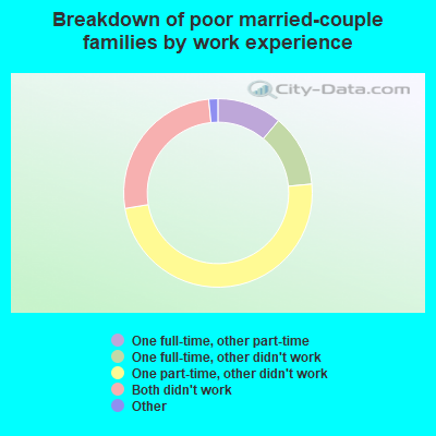 Breakdown of poor married-couple families by work experience