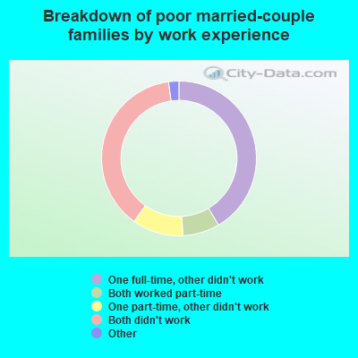 Breakdown of poor married-couple families by work experience