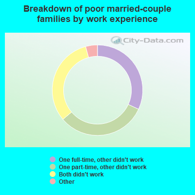 Breakdown of poor married-couple families by work experience